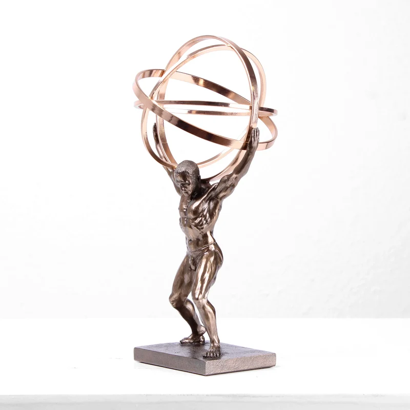 Sculpture Atlas (Statue en bronze coulé à froid)