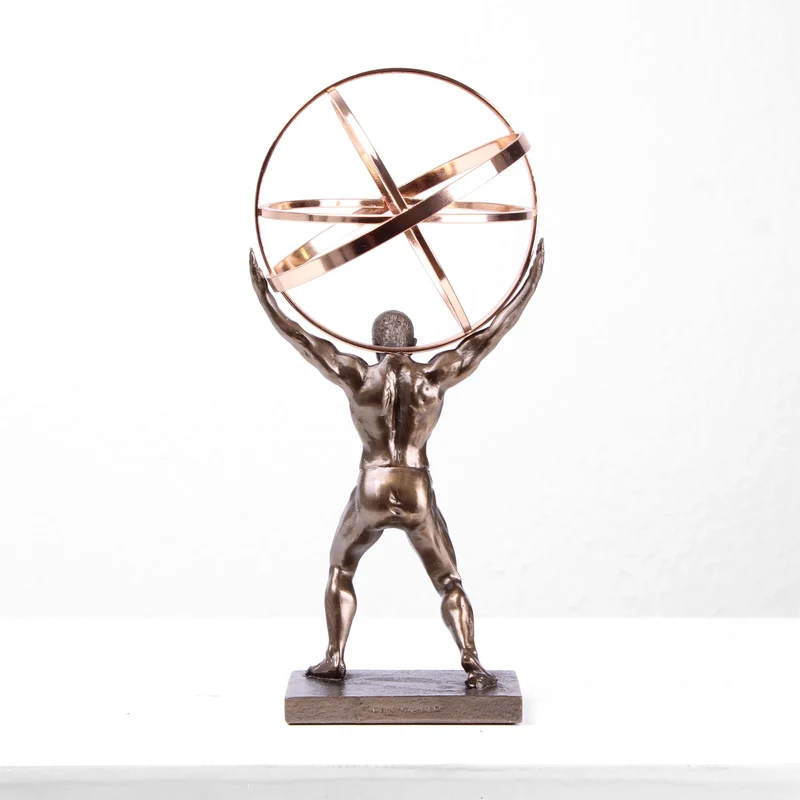 Sculpture Atlas (Statue en bronze coulé à froid)