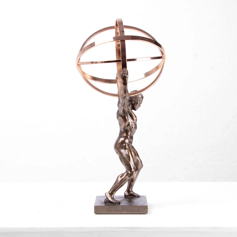 Sculpture Atlas (Statue en bronze coulé à froid)