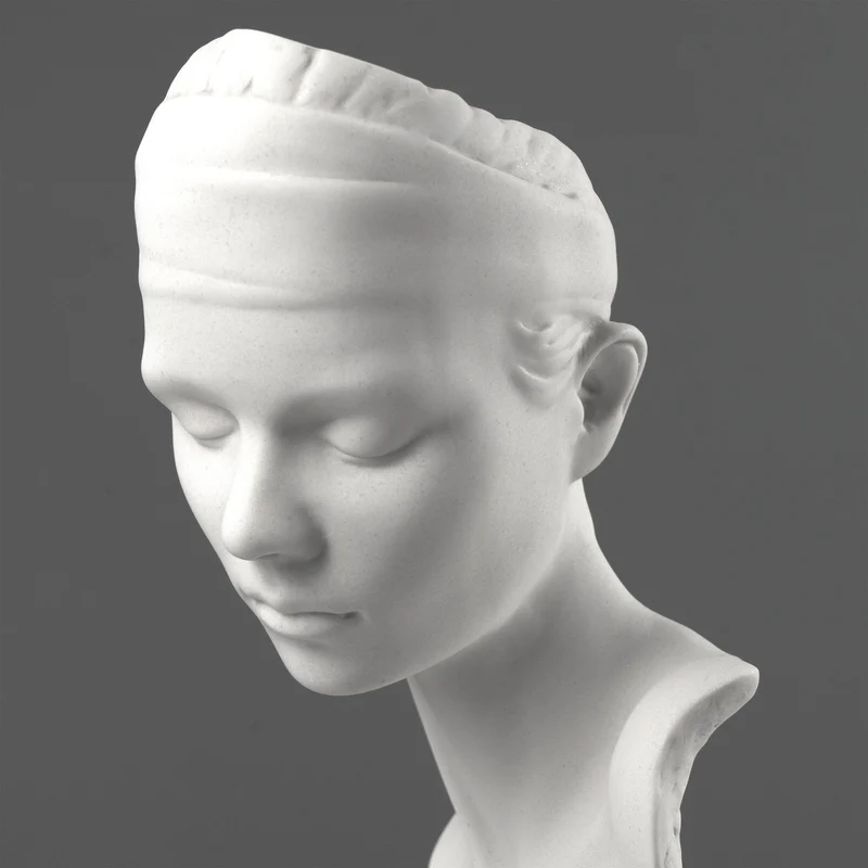 Sculpture buste Serenity – Représentation moderne d’une jeune femme