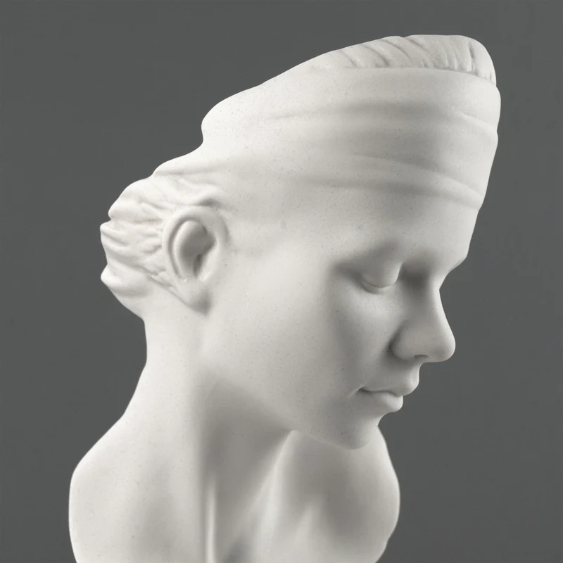Sculpture buste Serenity – Représentation moderne d’une jeune femme