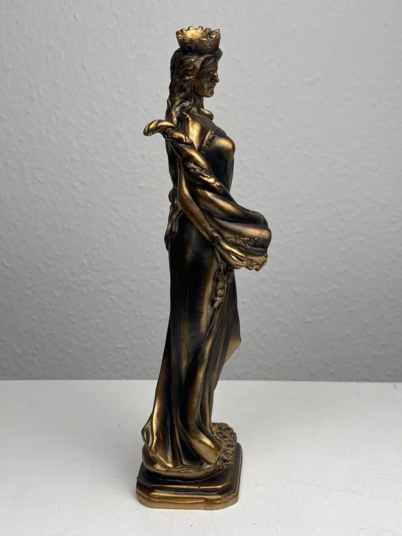 Sculpture de Fortuna – Déesse de la Chance et de la Richesse (Laiton Patiné Noir)