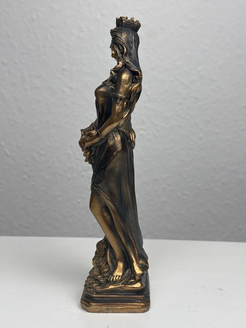 Sculpture de Fortuna – Déesse de la Chance et de la Richesse (Petite, Laiton Patiné Noir)