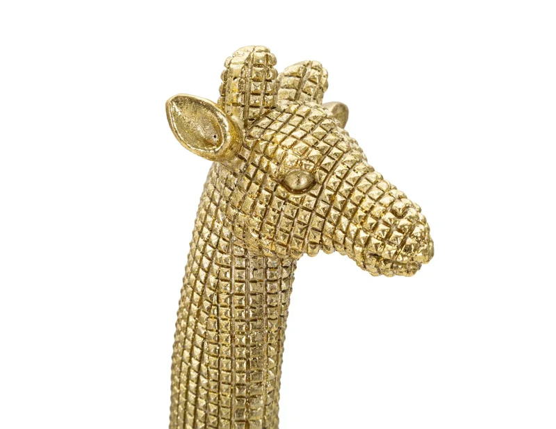 Sculpture de girafe dorée (décoration moderne)