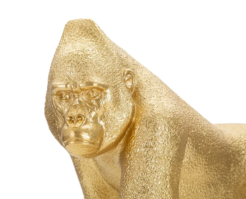 Sculpture de gorille doré (décoration moderne)