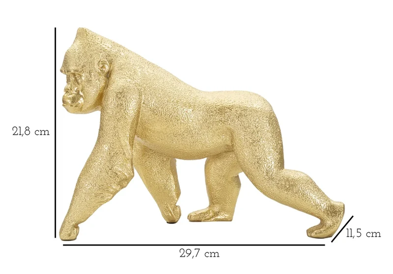Sculpture de gorille doré (décoration moderne)