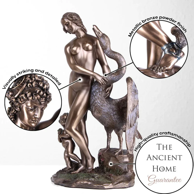 Sculpture de Léda et le Cygne (Statue en bronze coulé à froid)