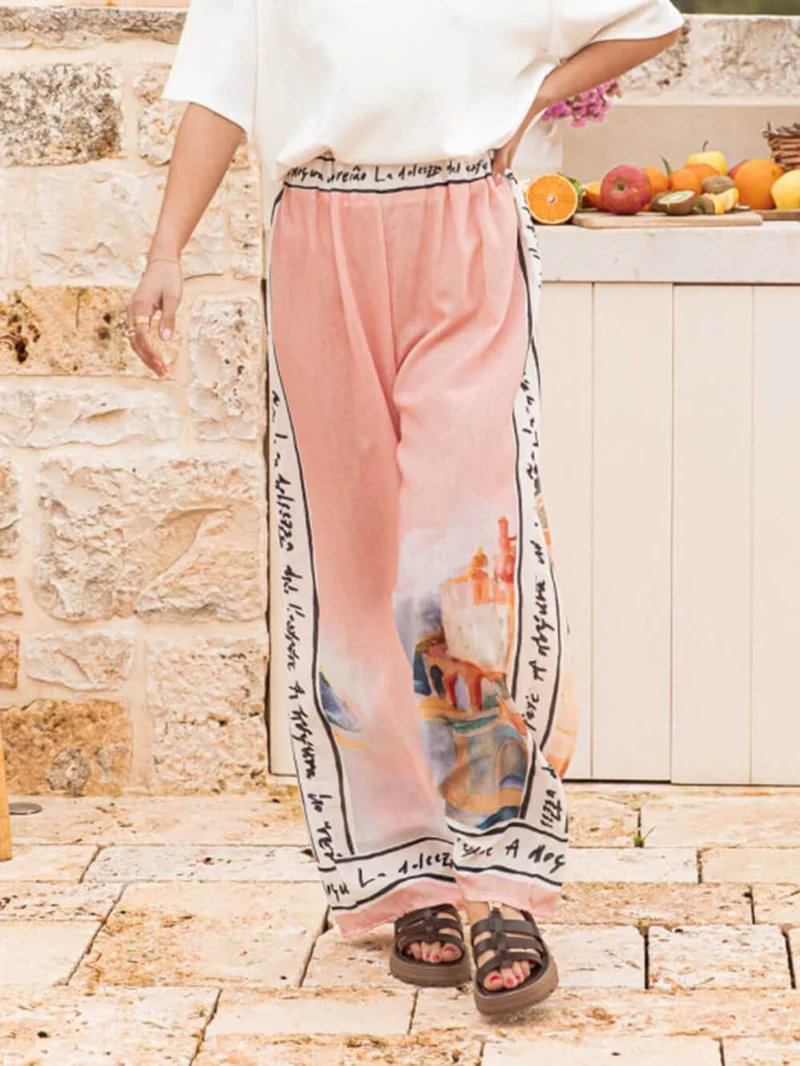 Unique Casual Print Lapel Short Sleeve Button-Down Oversized Shirt