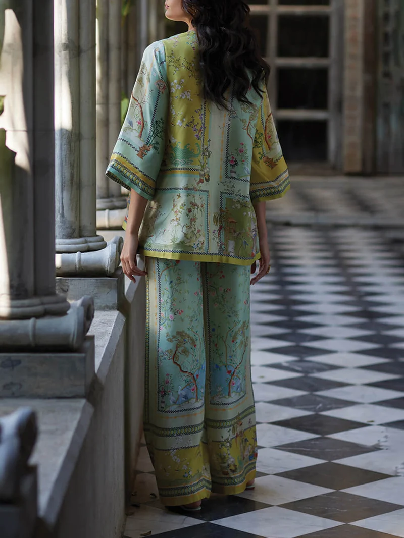 Casual Unique Digital Print Trumpet Sleeves Print Oversized Shirts