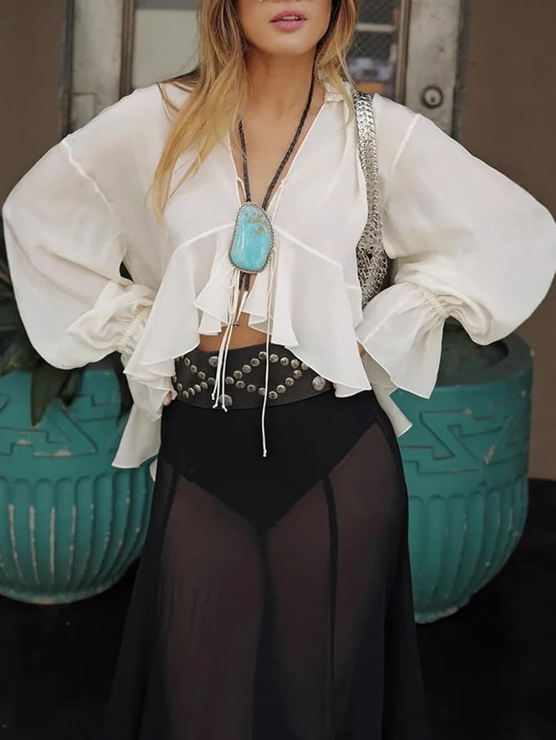 Summer Light Tie Cape Shirt