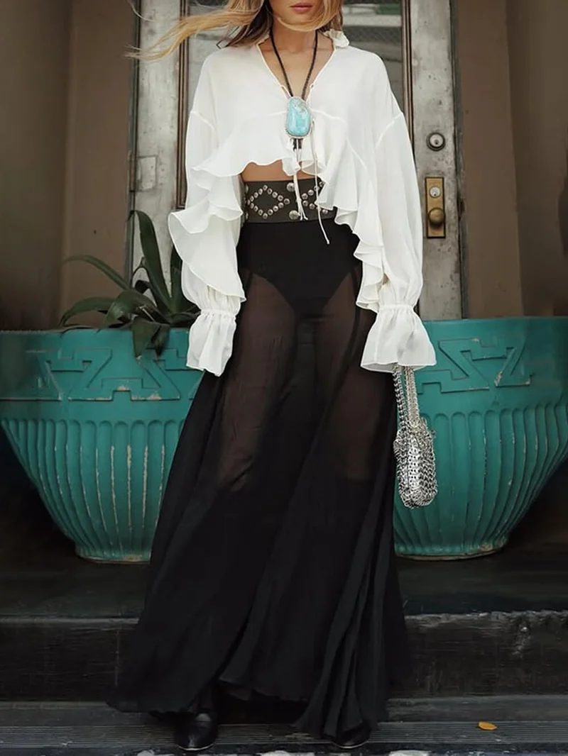 Summer Light Tie Cape Shirt
