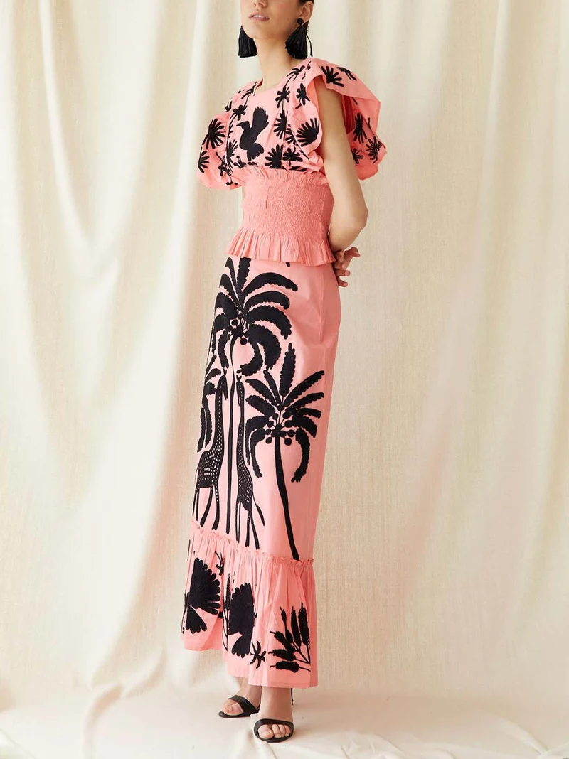 Elegant Palm Tree And Exotic Bird Print Tank Top