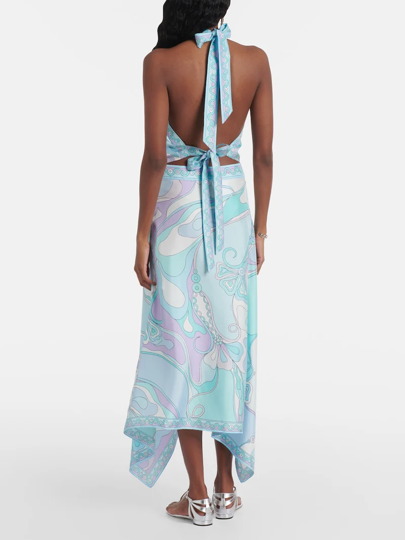 Unique Psychedelic Swirl Print Skirt Two-piece Set