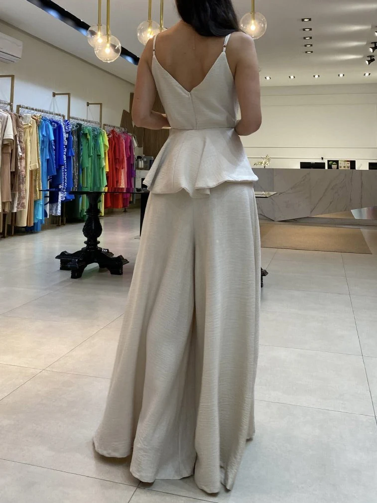 Unique Ruffled Suspender Sleeveless Jumpsuit