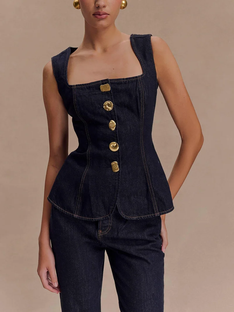 Modern Playful Unique High Waist Pocket Straight Jeans