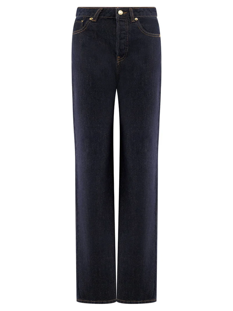 Modern Playful Unique High Waist Pocket Straight Jeans