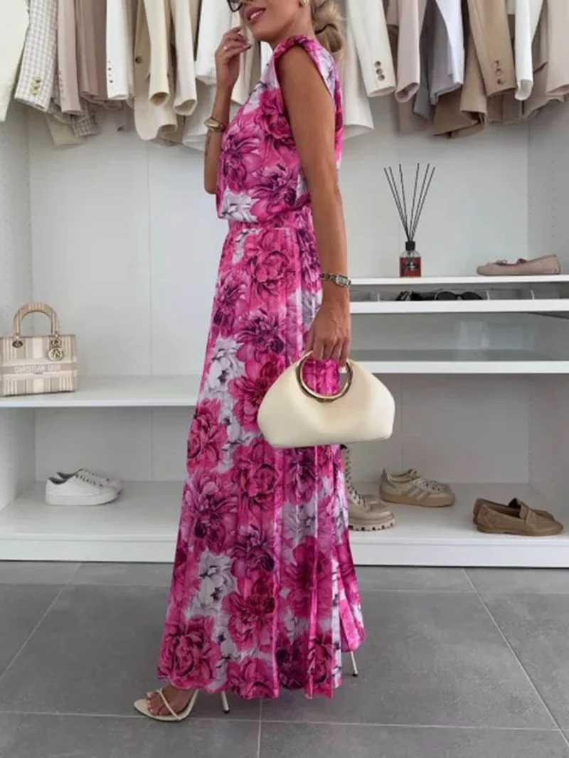 Fashionable Round Neck Padded Shoulder Top