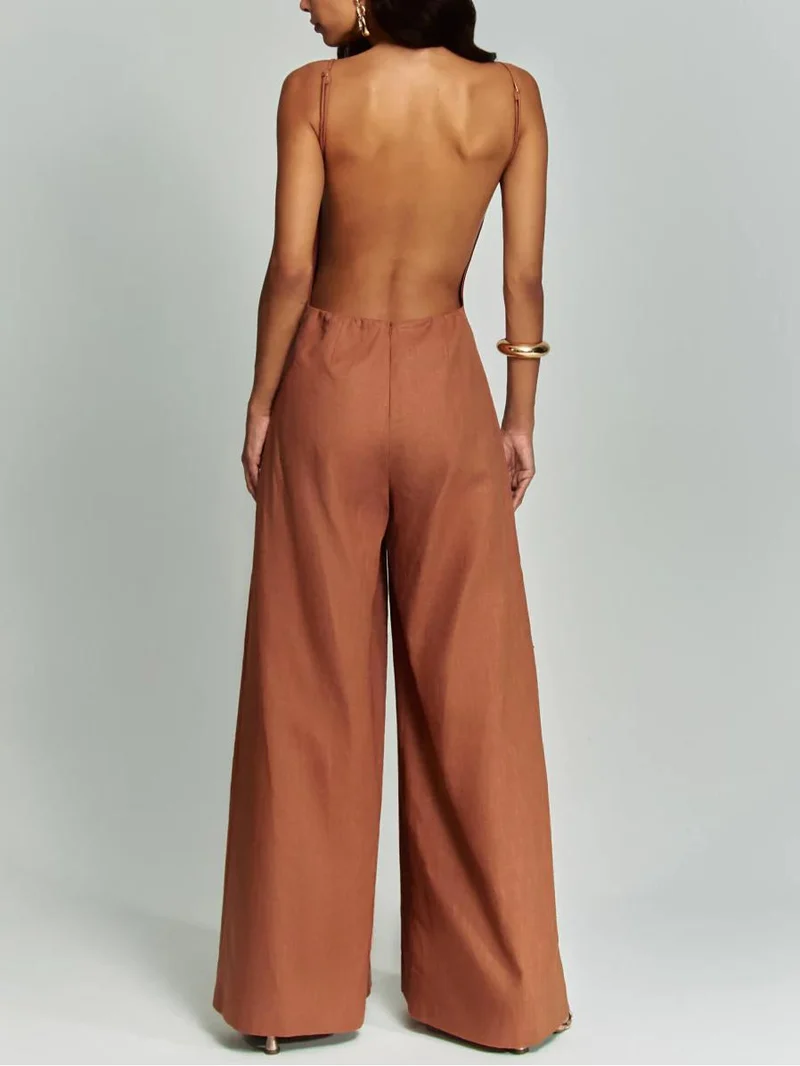 Casual Classic Suspender Wide Leg Jumpsuit
