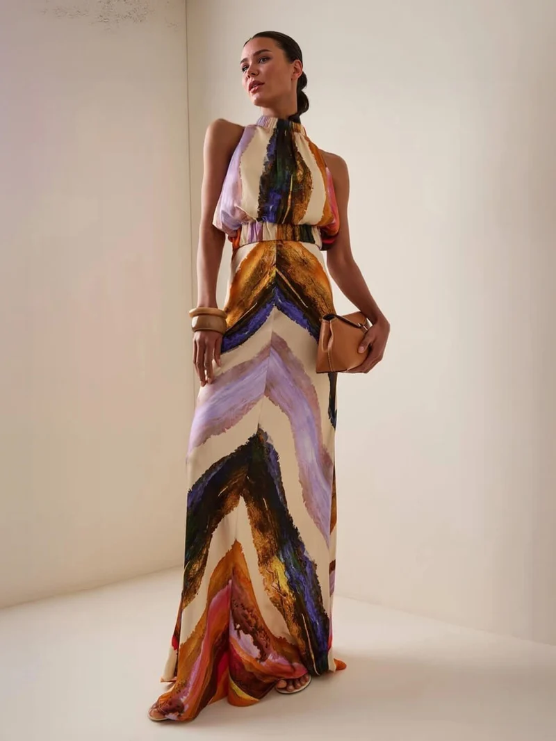 Elegant and Unique Abstract Print Camisole Top