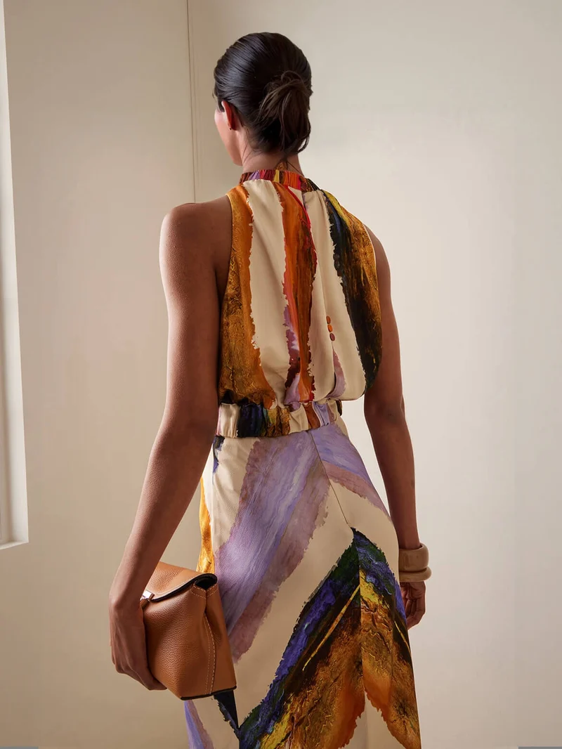 Elegant and Unique Abstract Print Camisole Top