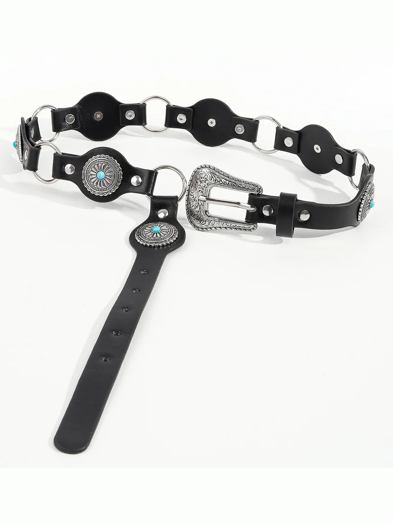 Vintage Turquoise Inlaid Belt
