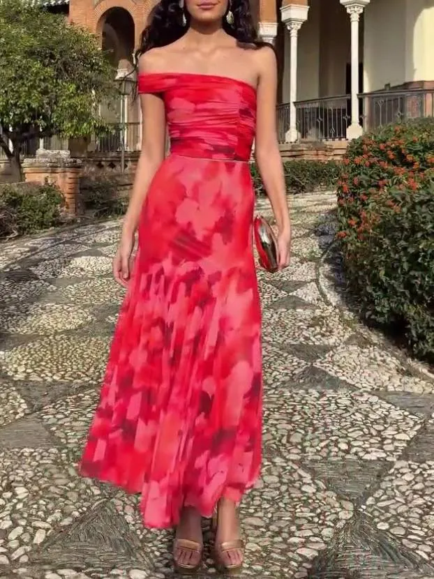 Unique Printed Tube Top And Skirt Two-Piece Set