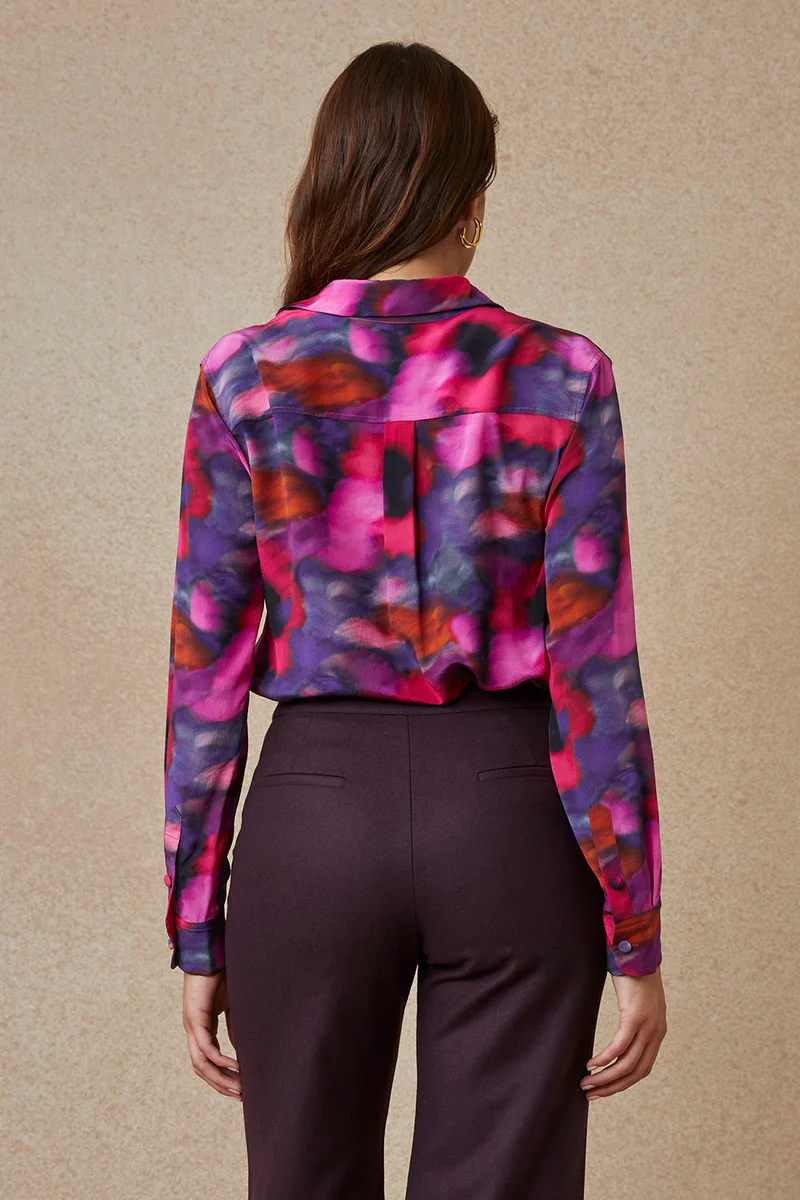 Chemisier en soie Flora Pivoine