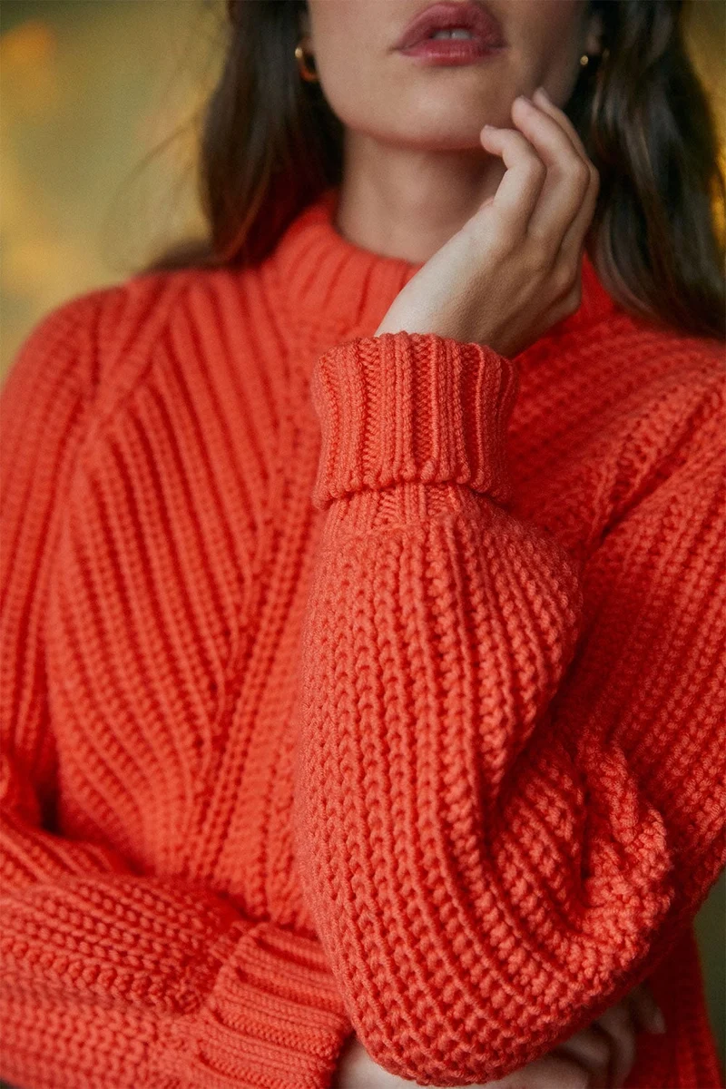 Pull Envoutant en laine Orange Jupiter