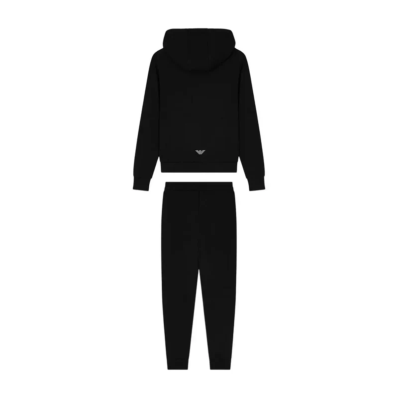 Combinaison à capuche noire pour femme EA7, mélange de polyester
