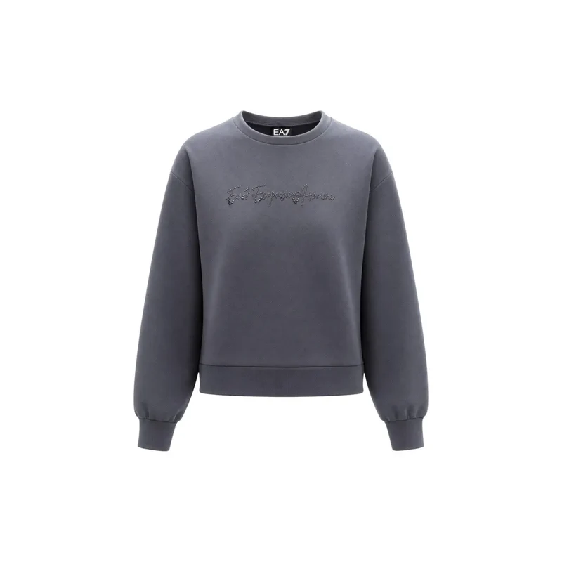 Combinaison EA7 pour femme, en coton gris, col rond
