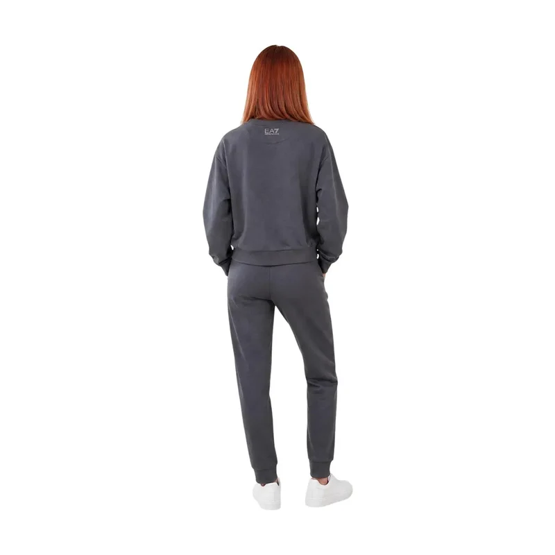 Combinaison EA7 pour femme, en coton gris, col rond