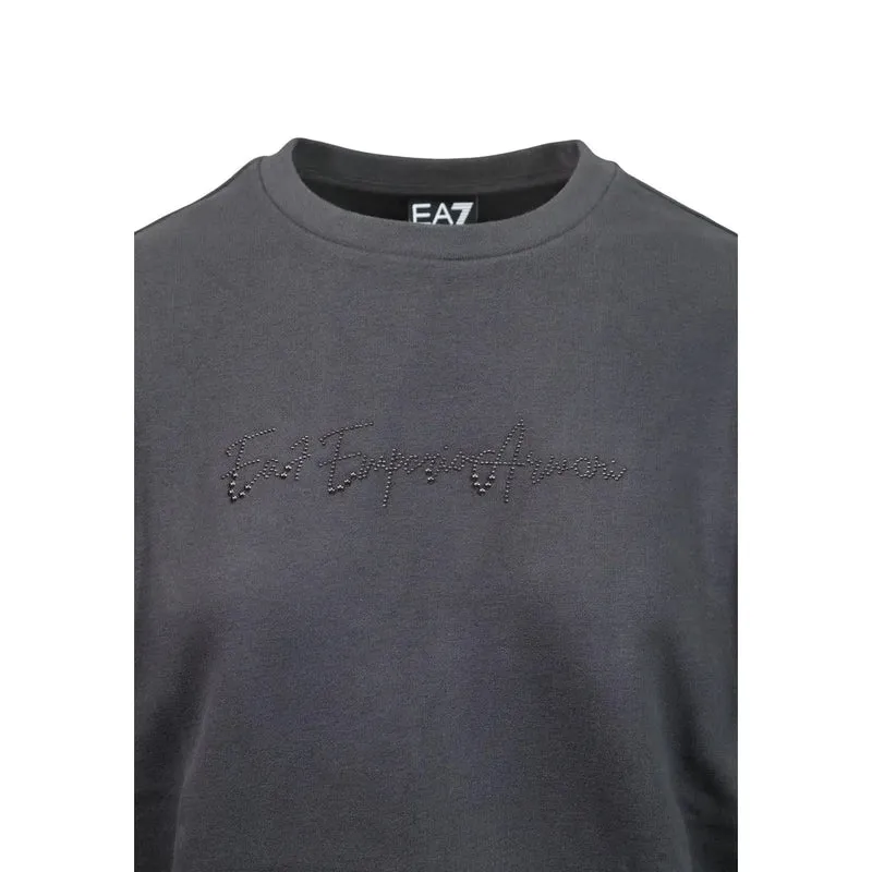 Combinaison EA7 pour femme, en coton gris, col rond