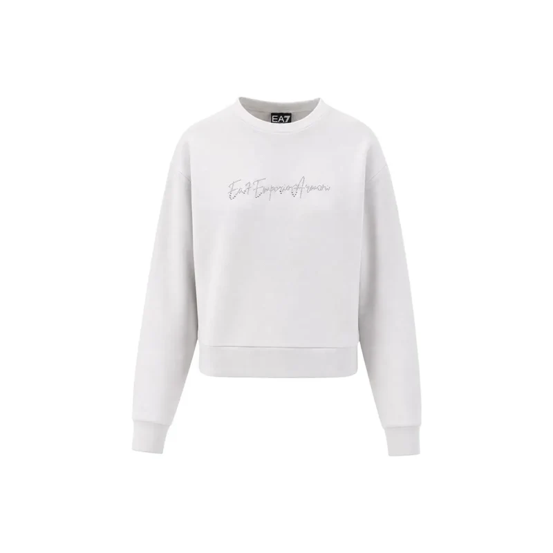 Combinaison EA7 pour femme, en coton gris, col rond