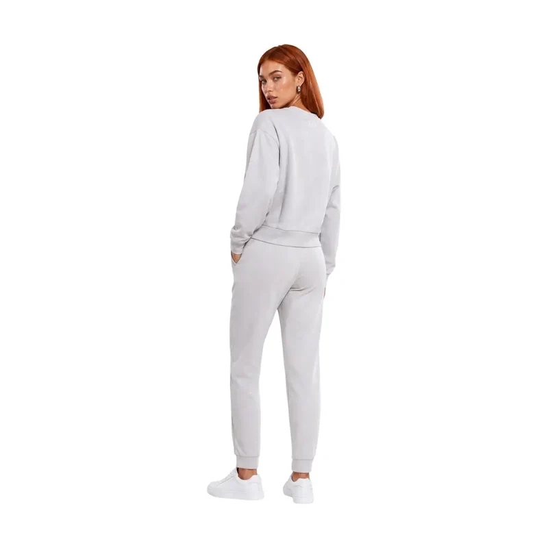 Combinaison EA7 pour femme, en coton gris, col rond