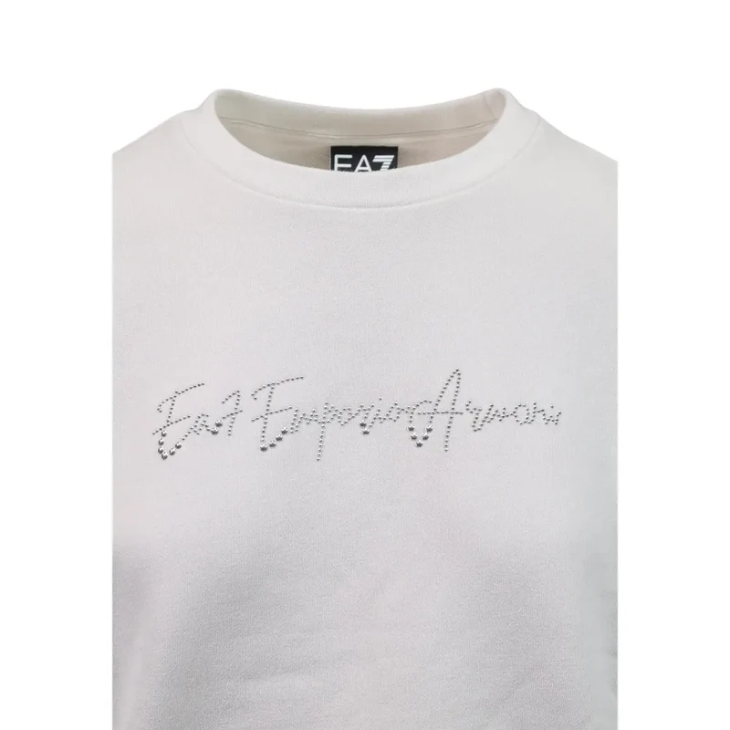 Combinaison EA7 pour femme, en coton gris, col rond