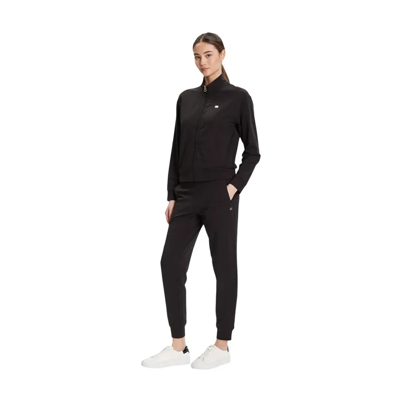 Combinaison-pantalon à col roulé en coton noir pour femme EA7