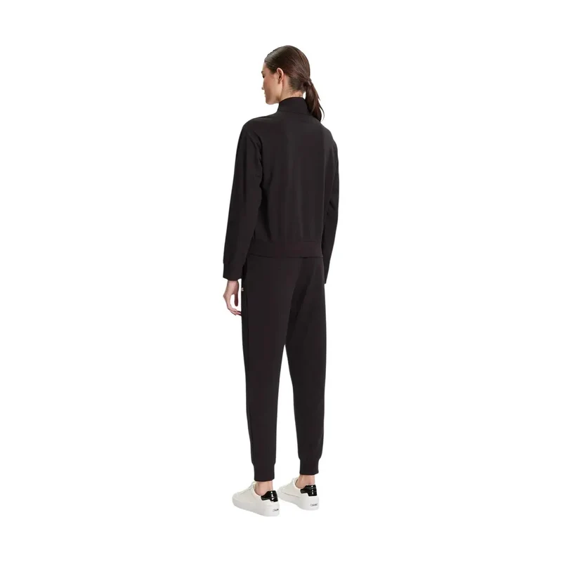 Combinaison-pantalon à col roulé en coton noir pour femme EA7