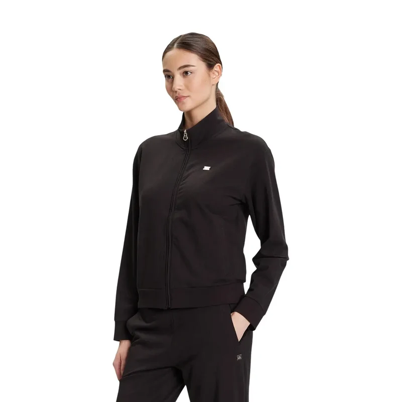 Combinaison-pantalon à col roulé en coton noir pour femme EA7