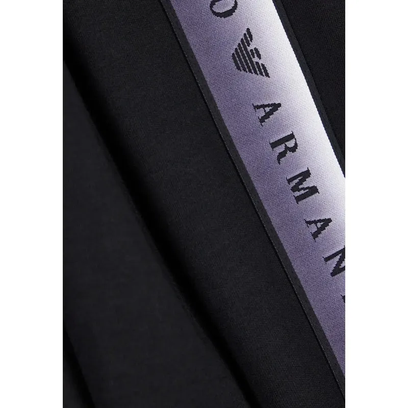 Combinaison EA7 pour femme, noire, en mélange de coton, automne-hiver