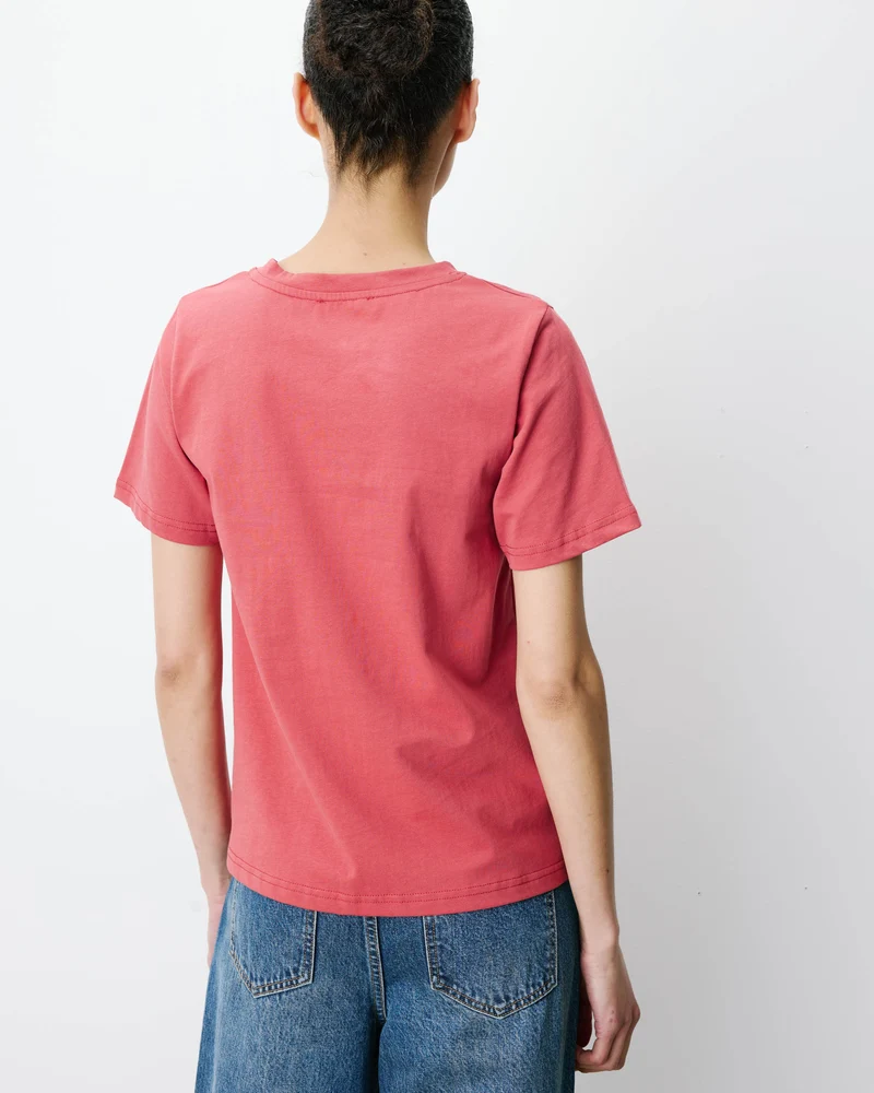 T-shirt en coton à message imprimé blush Amadis