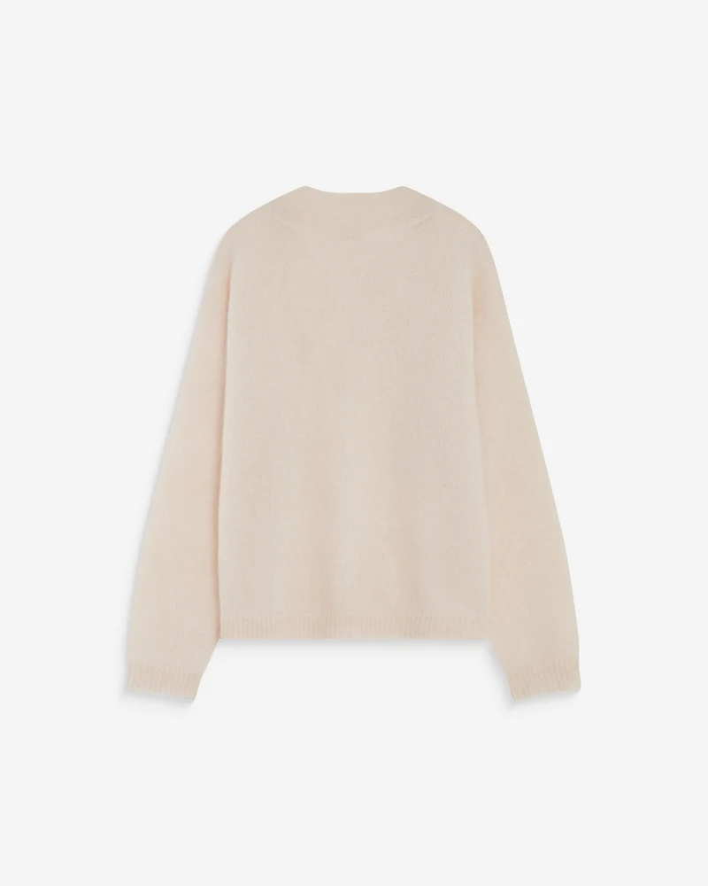 Pull large doux en mohair mélangé col V nude Adorable