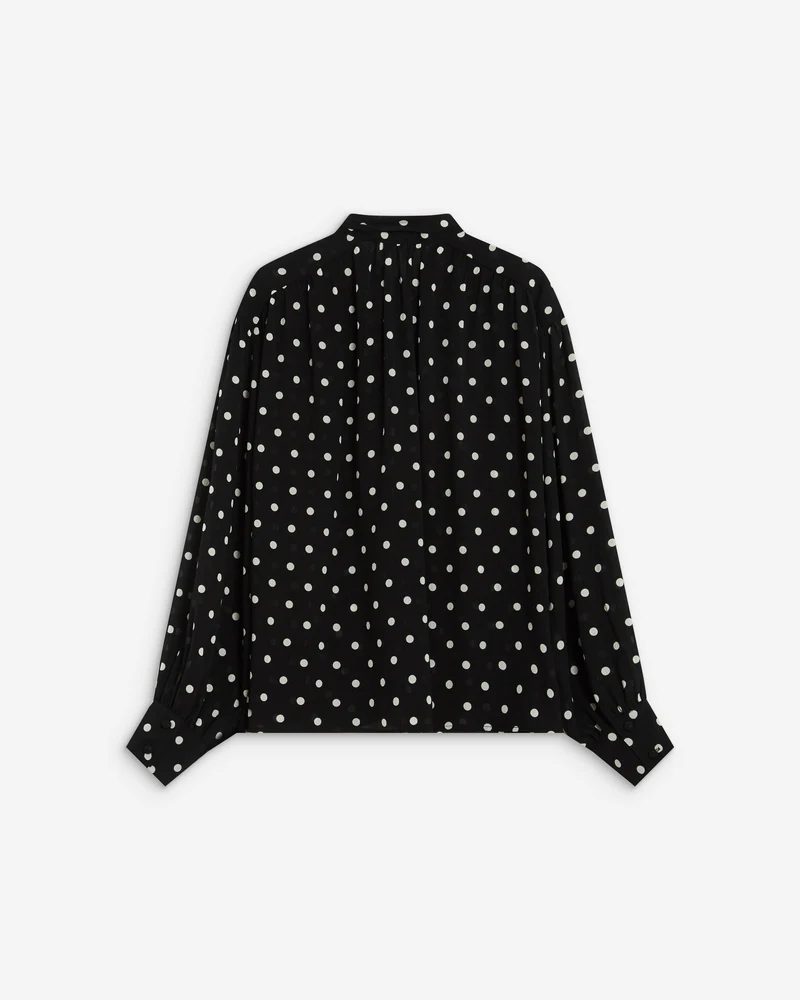 Blouse col lavallière manches longues pois Angelica