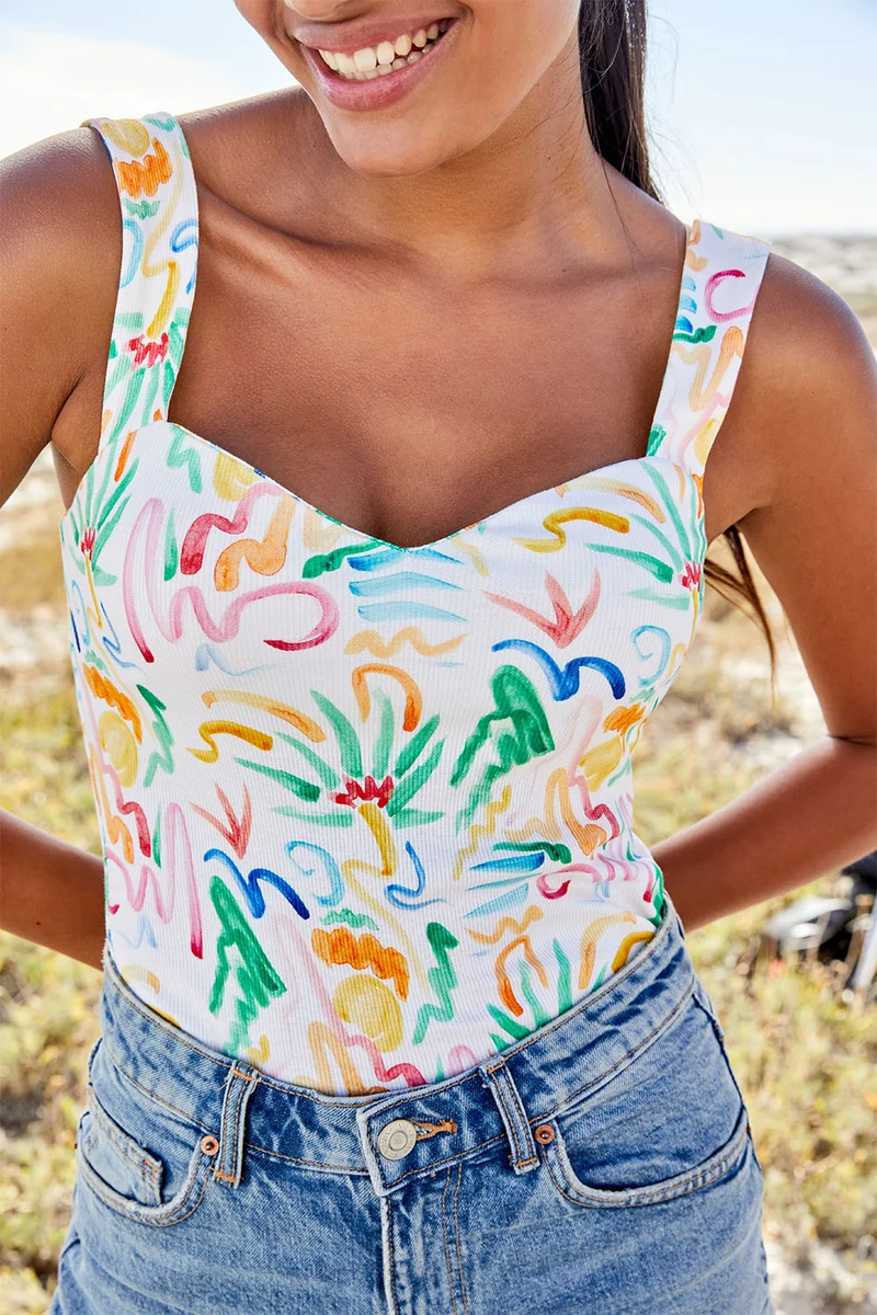 Top Cœur en coton Hawaï