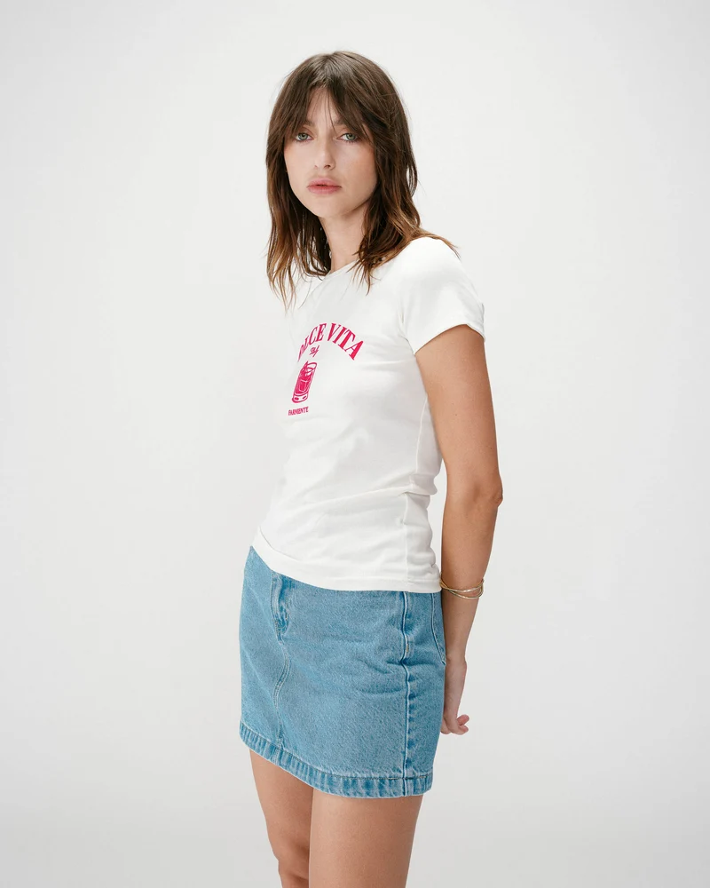 T-shirt ajusté à message fuchsia Wrenley