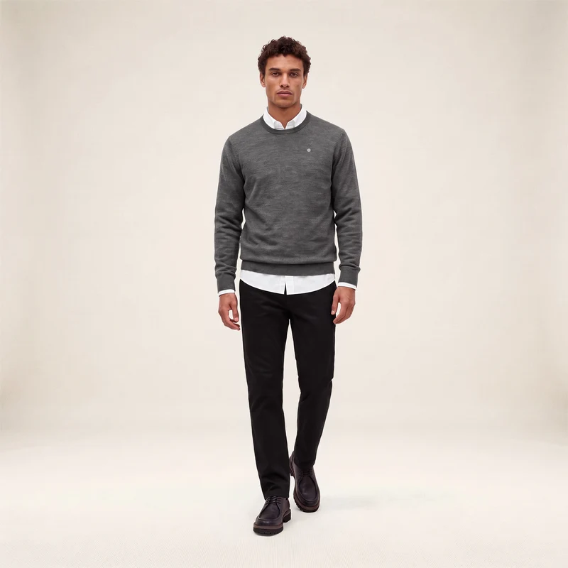 Pantalon coupe confort coton stretch noir 702