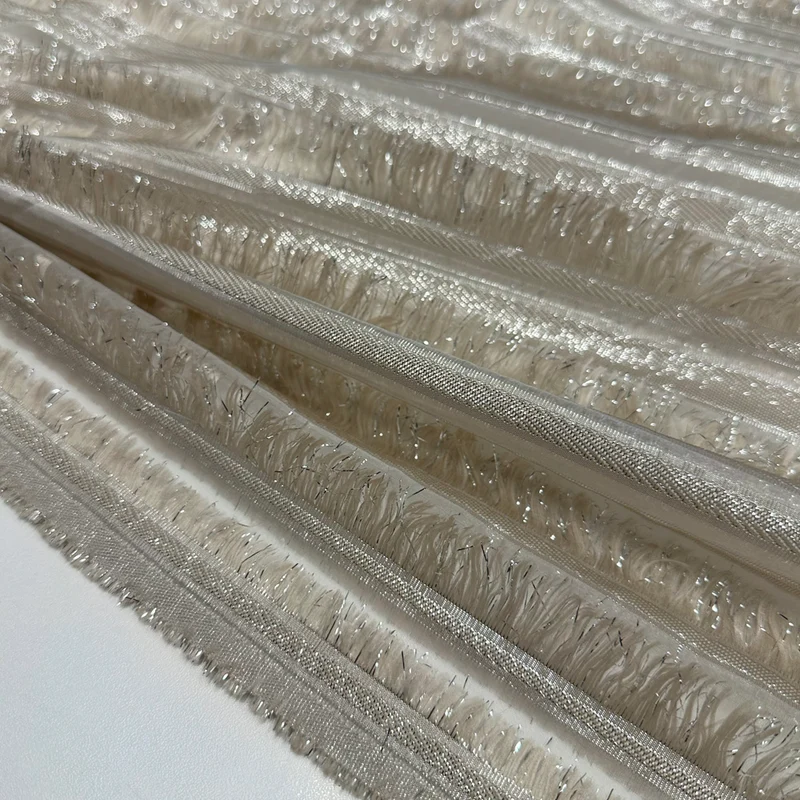 Tissu Lancé-découpé Organza - Frange Métallisé, Euphoria
