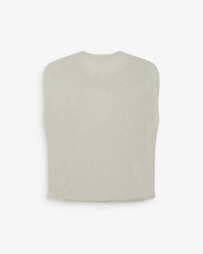 Top en lurex col rond sans manches silver Winny