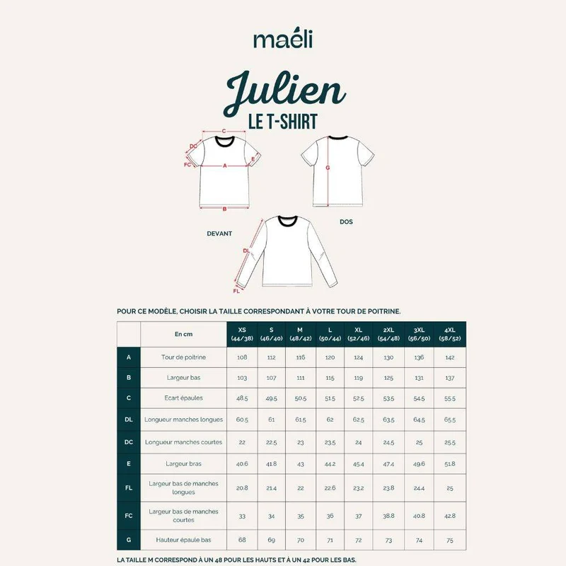 PATRON DE COUTURE PDF | T-shirt pour homme Julien | Maéli Paris | FRANÇAIS SEULEMENT