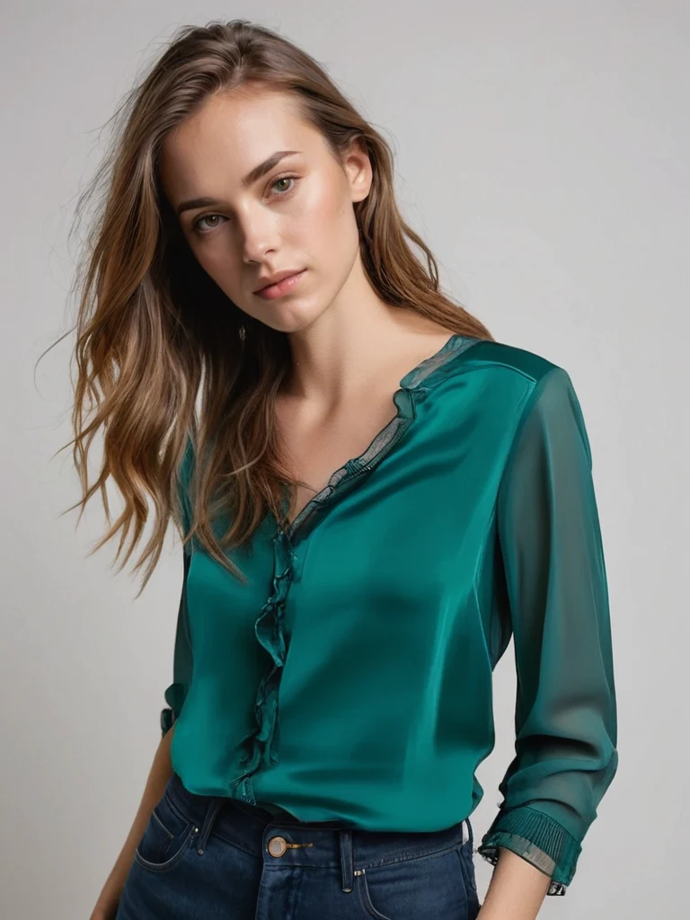 Chemisier Erin pour femmes - Top élégant à manches longues dans des couleurs classiques et une coupe confortable