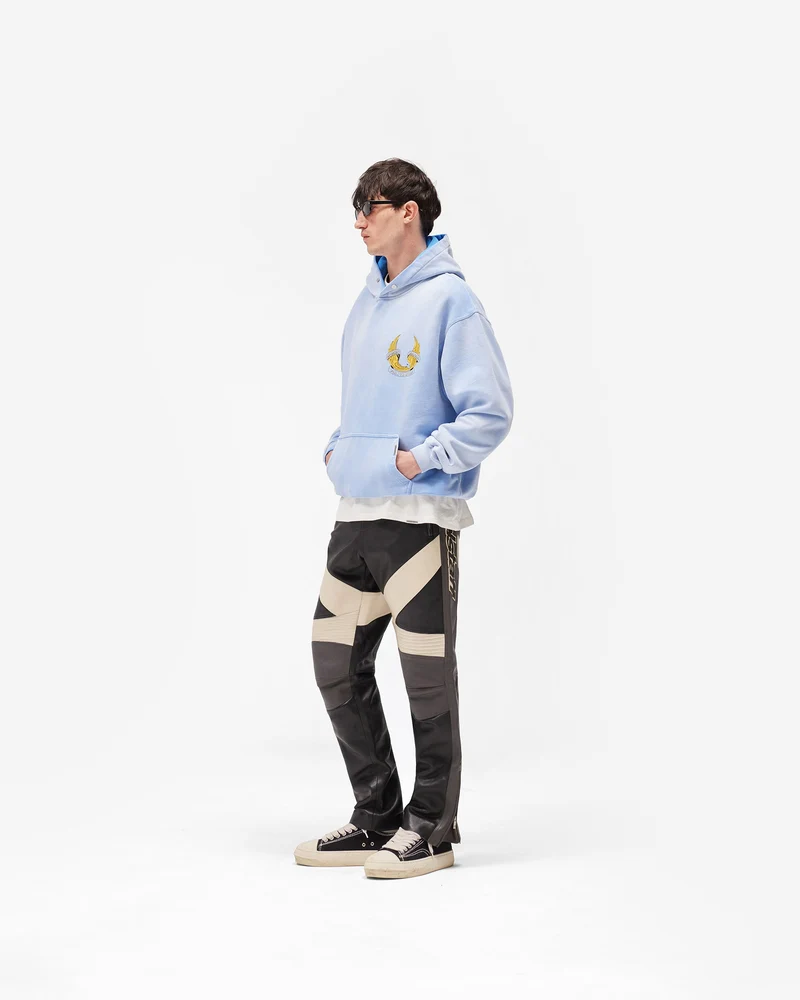 Represent X Belstaff Born To Bike Hoodie - Mid Blue